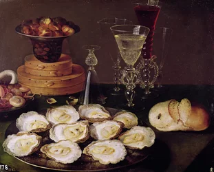 Nature morte aux huîtres et aux verres, 1606